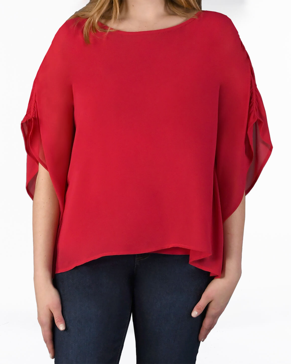 Ruched Sleeve Poncho
